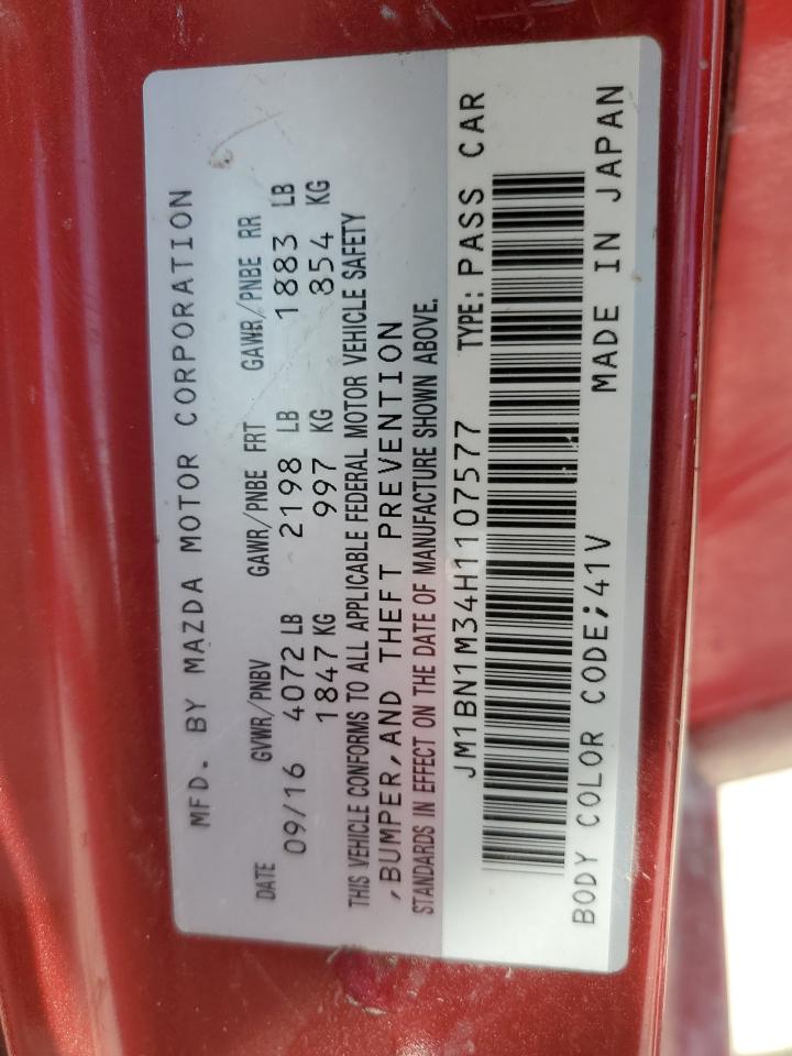 2017 Mazda 3 Grand Touring VIN: JM1BN1M34H1107577 Lot: 70326475