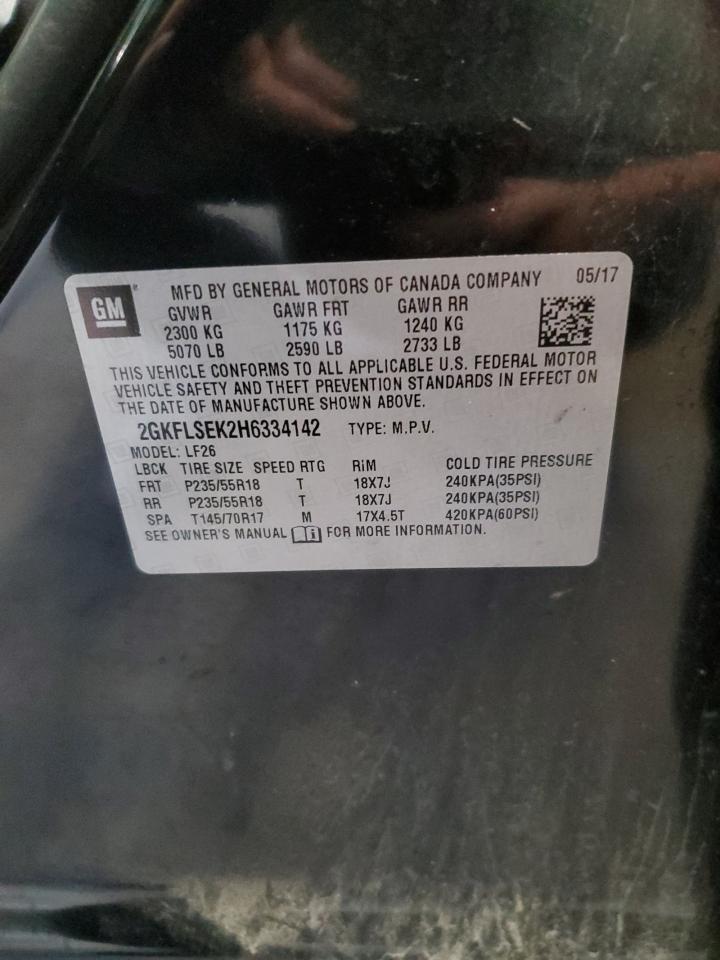 2017 GMC Terrain Sle VIN: 2GKFLSEK2H6334142 Lot: 68894195