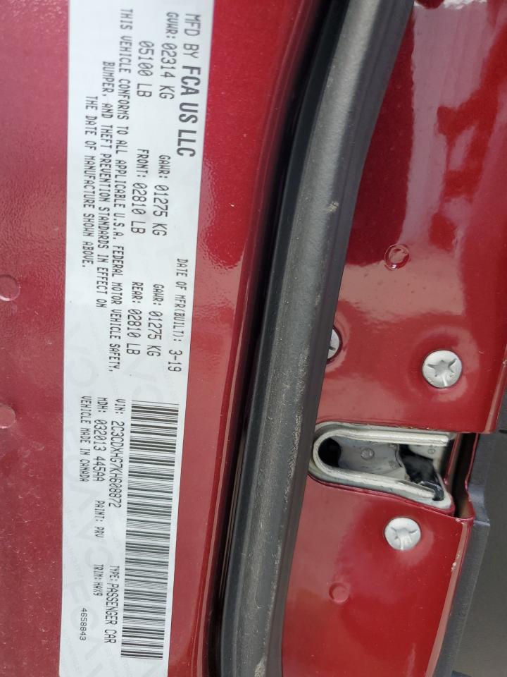 2019 Dodge Charger Gt VIN: 2C3CDXHG7KH608872 Lot: 69807025