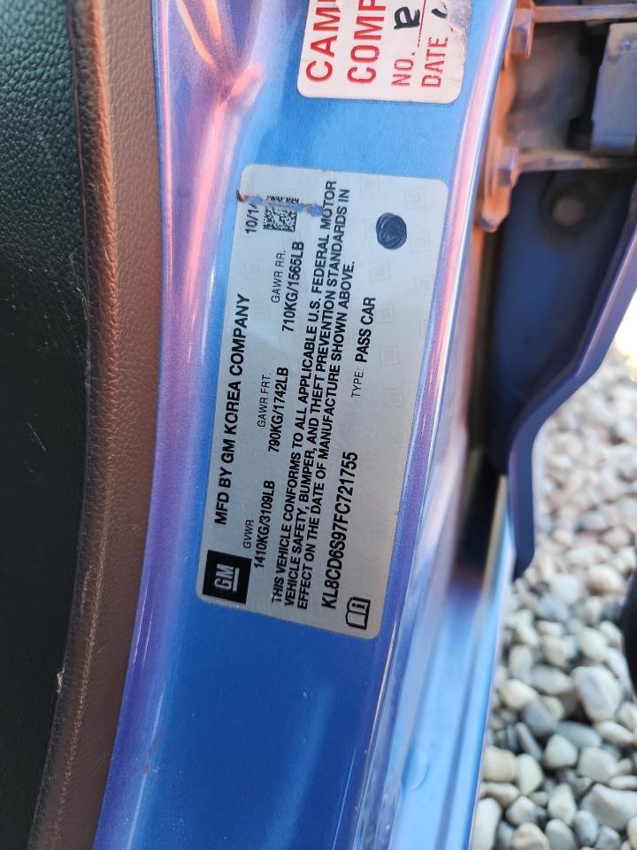 2015 Chevrolet Spark 1Lt VIN: KL8CD6S97FC721755 Lot: 71018905