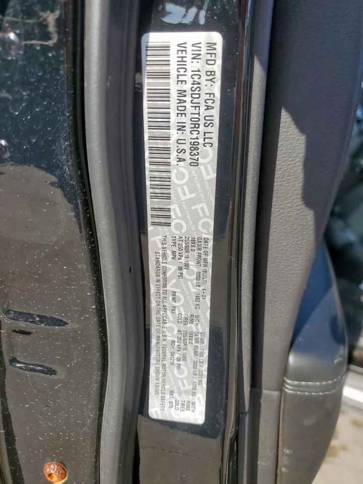 2024 Dodge Durango Pursuit VIN: 1C4SDJFT0RC198370 Lot: 69133675