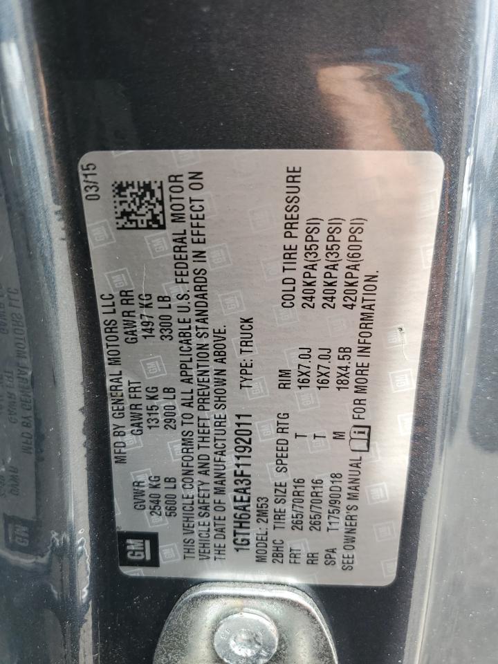 2015 GMC Canyon VIN: 1GTH6AEA3F1192011 Lot: 68065405