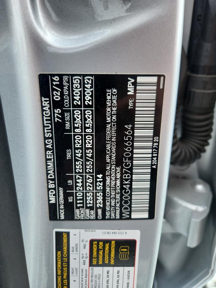 2016 Mercedes-Benz Glc 300 4Matic VIN: WDC0G4KB7GF066564 Lot: 69826225