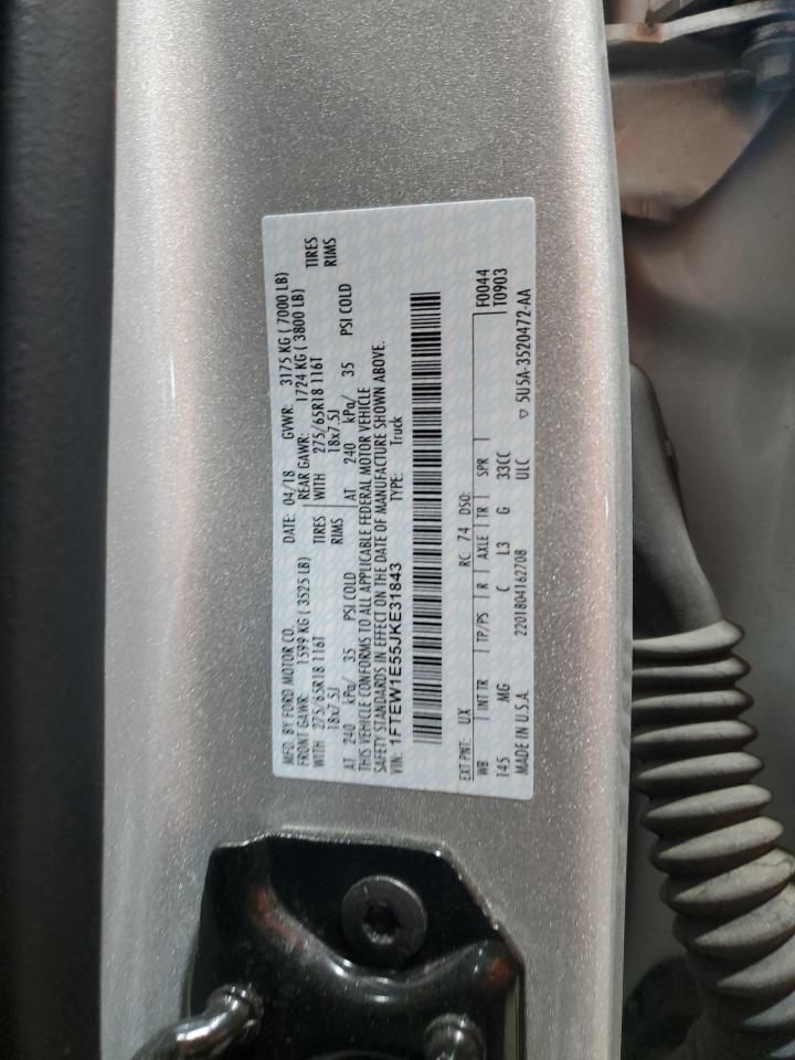 2018 Ford F150 Supercrew VIN: 1FTEW1E55JKE31843 Lot: 68944785