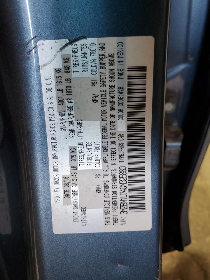 2016 Mazda 3 Sport VIN: 3MZBM1U74GM325880 Lot: 68925775