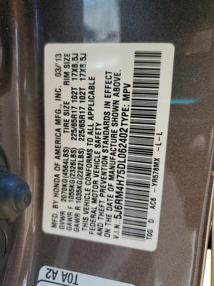 2013 Honda Cr-V Exl VIN: 5J6RM4H75DL062402 Lot: 68339745