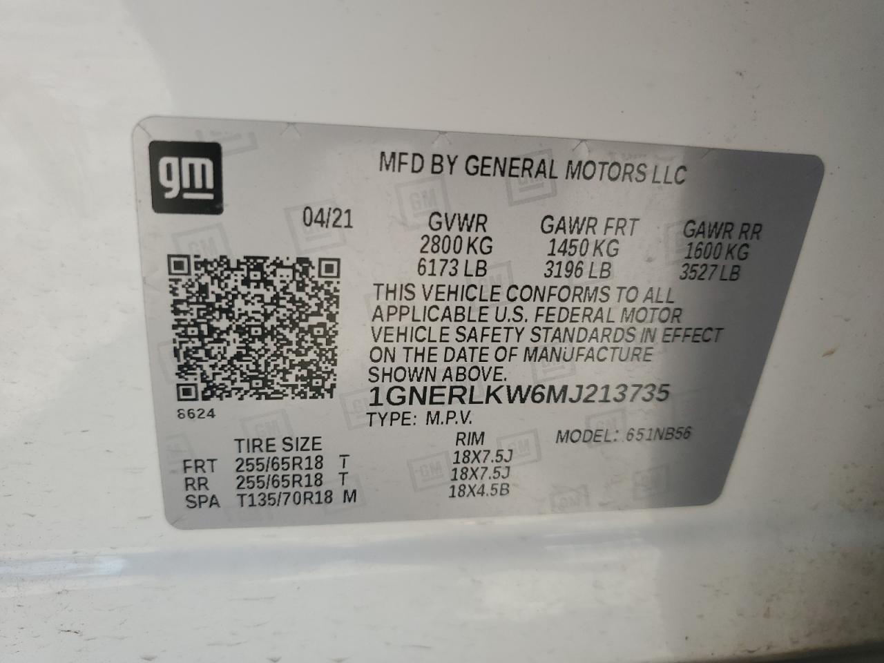 2021 Chevrolet Traverse Ls VIN: 1GNERLKW6MJ213735 Lot: 67343125