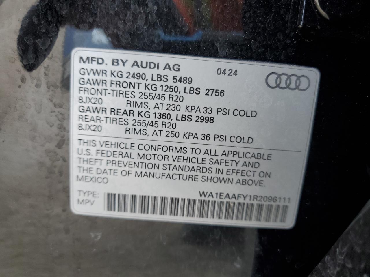 2024 Audi Q5 Premium Plus 45 VIN: WA1EAAFY1R2096111 Lot: 67241375