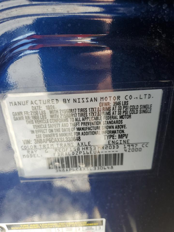 2025 Nissan Kicks Sv VIN: 3N8AP6CAXSL330648 Lot: 82157595