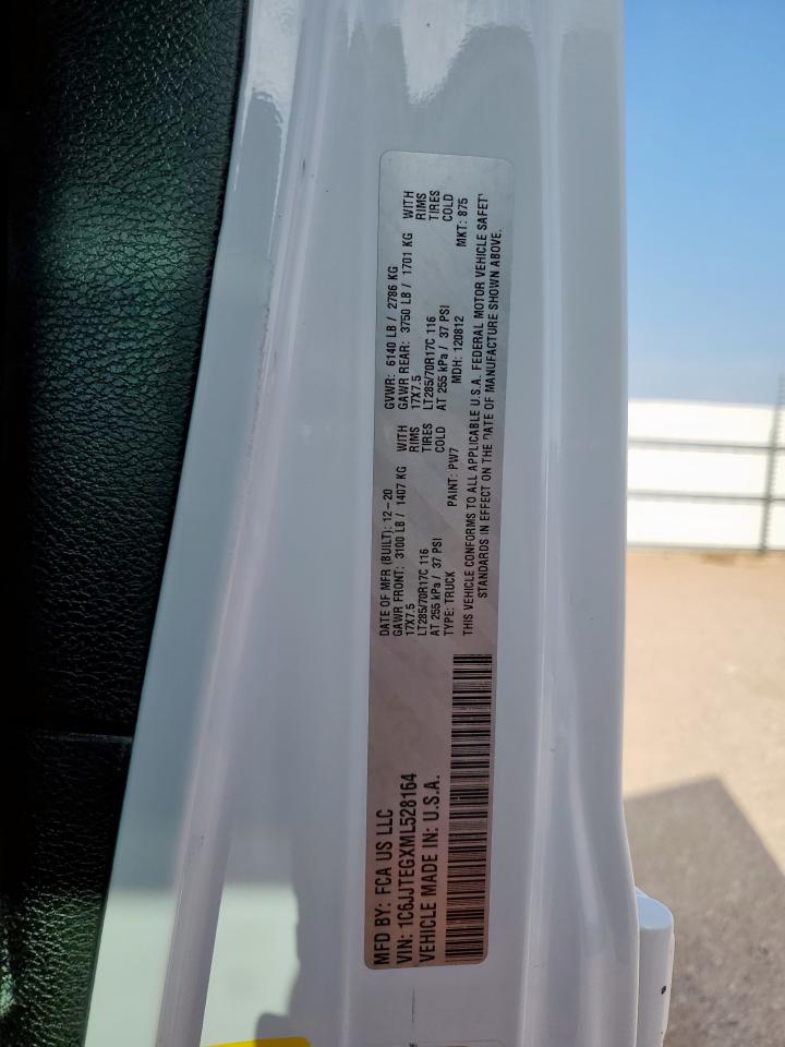 2021 Jeep Gladiator Mojave VIN: 1C6JJTEGXML528164 Lot: 68764015