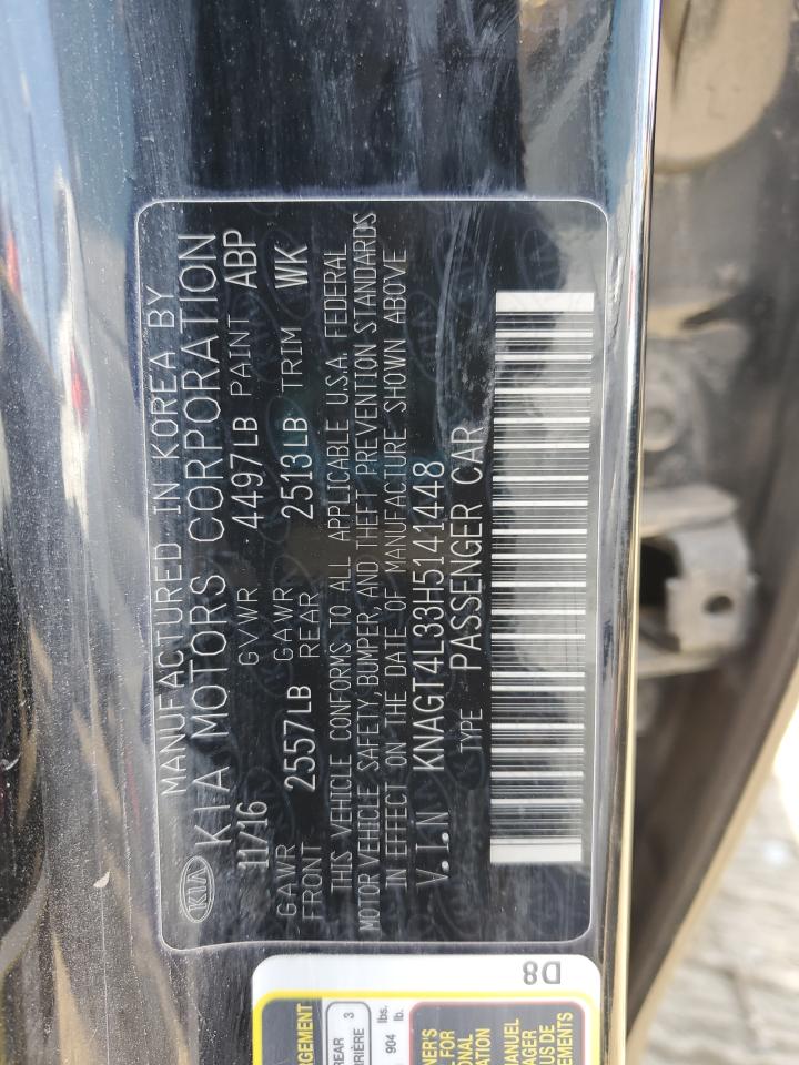 2017 Kia Optima Lx VIN: KNAGT4L33H5141448 Lot: 68326075