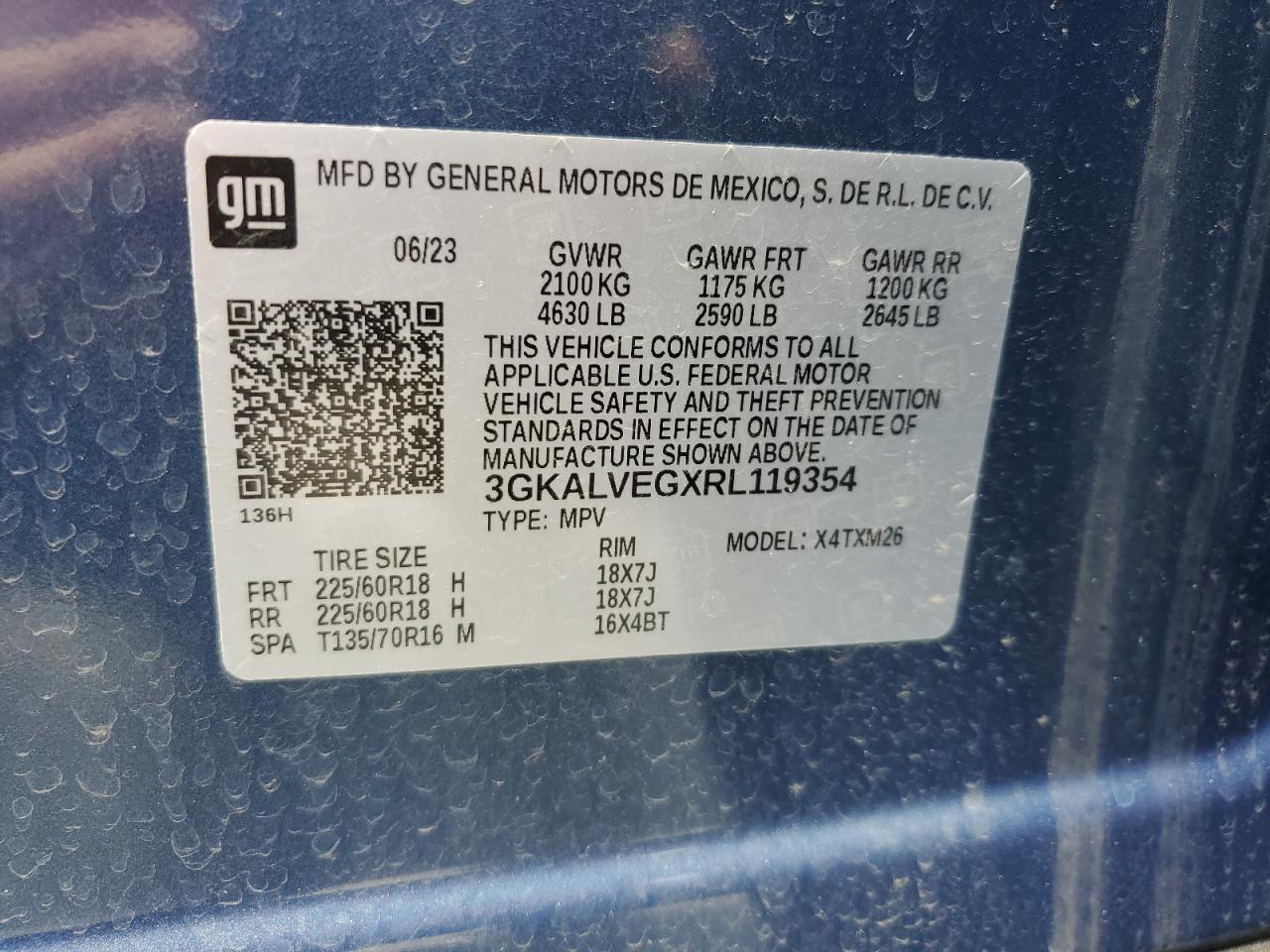 2024 GMC Terrain Slt VIN: 3GKALVEGXRL119354 Lot: 68900565