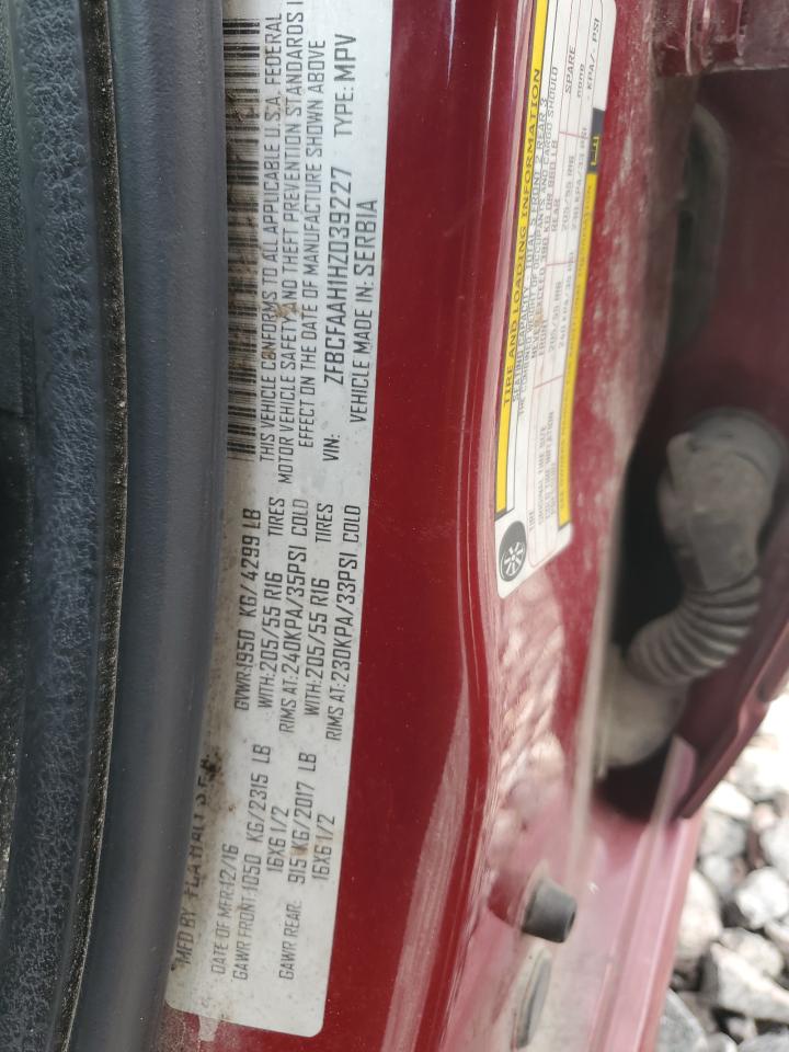 2017 Fiat 500L Pop VIN: ZFBCFAAH1HZ039227 Lot: 66848005