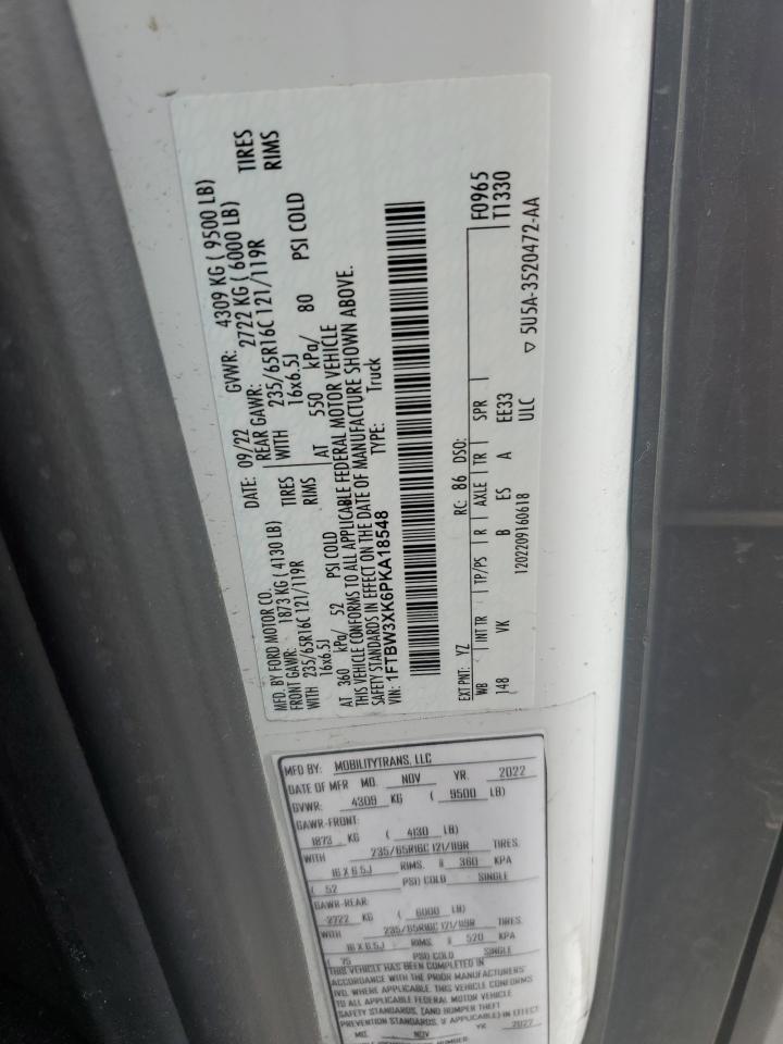 2023 Ford Transit T-350 VIN: 1FTBW3XK6PKA18548 Lot: 66025025