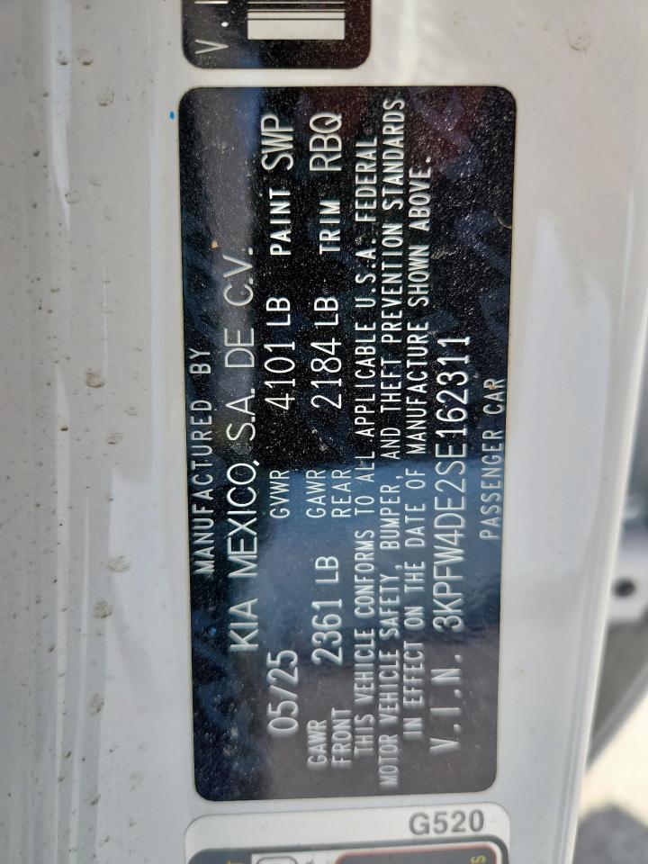 2025 Kia K4 Gt Line VIN: 3KPFW4DE2SE162311 Lot: 70892895