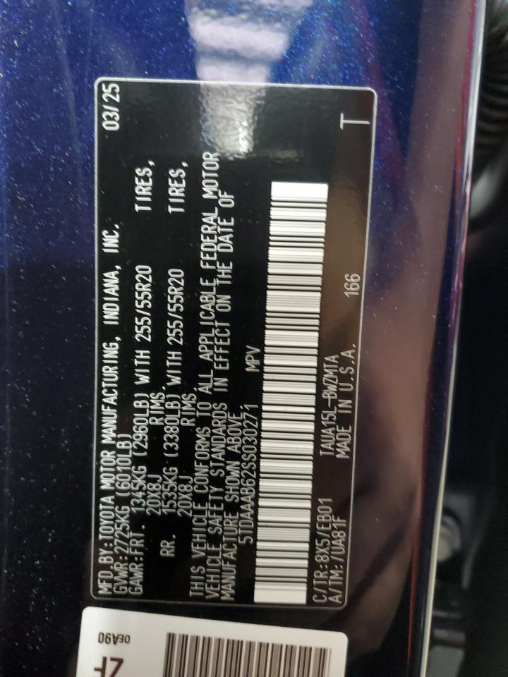 2025 Lexus Tx 350 Base VIN: 5TDAAAB62SS030271 Lot: 68553015