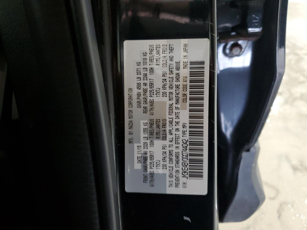 2016 Mazda Cx-5 Sport VIN: JM3KE4BY0G0744042 Lot: 69439995