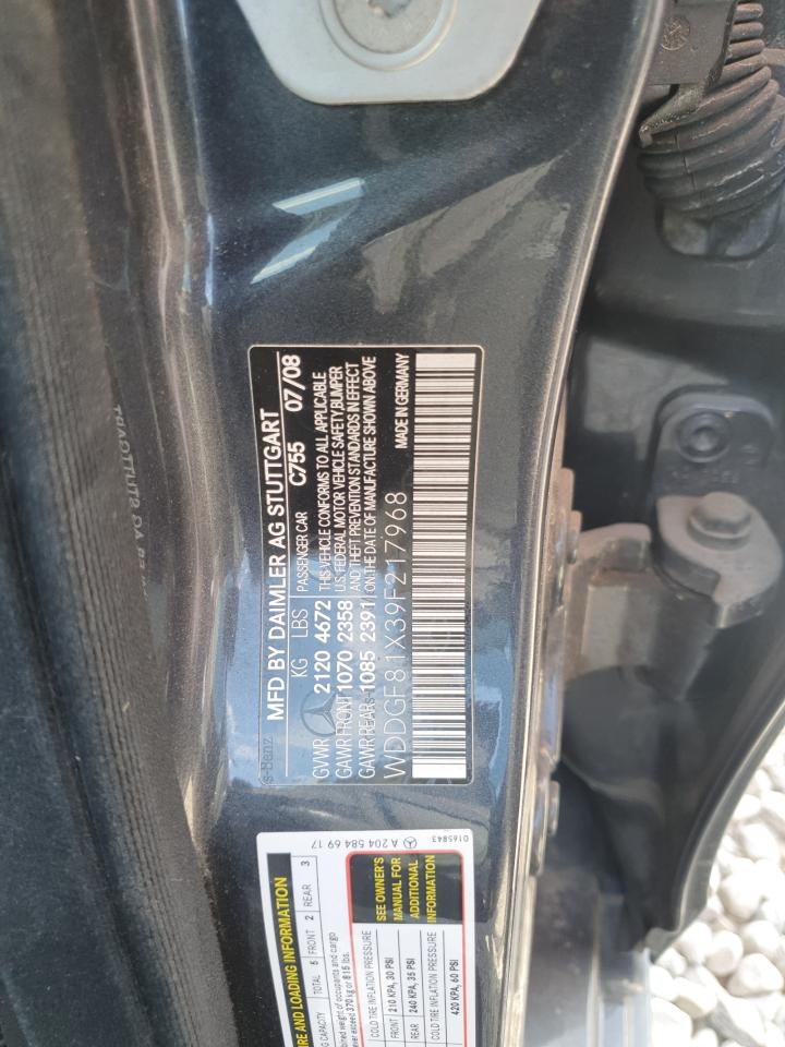 2009 Mercedes-Benz C 300 4Matic VIN: WDDGF81X39F217968 Lot: 67754165