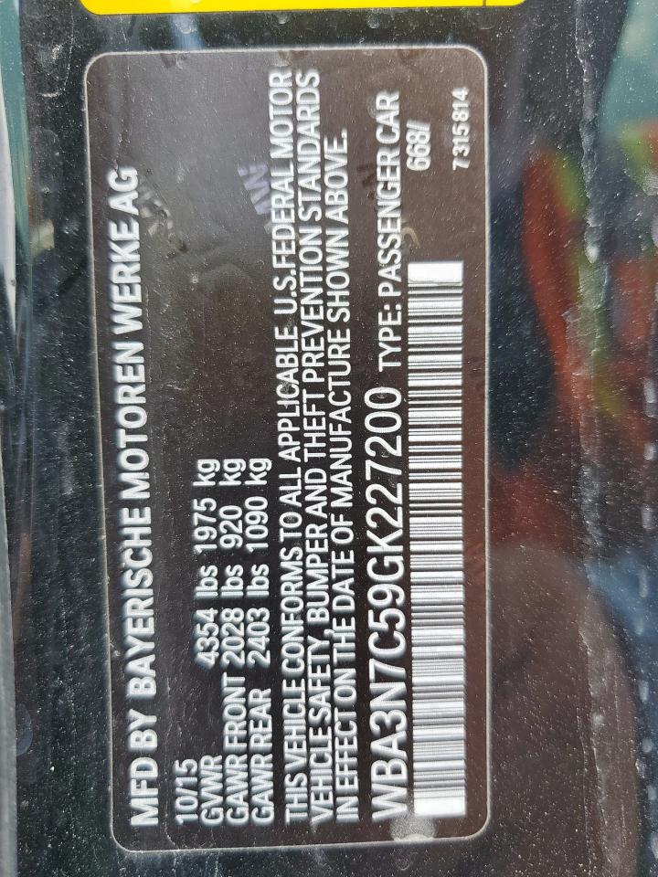 2016 BMW 428 I VIN: WBA3N7C59GK227200 Lot: 67484295