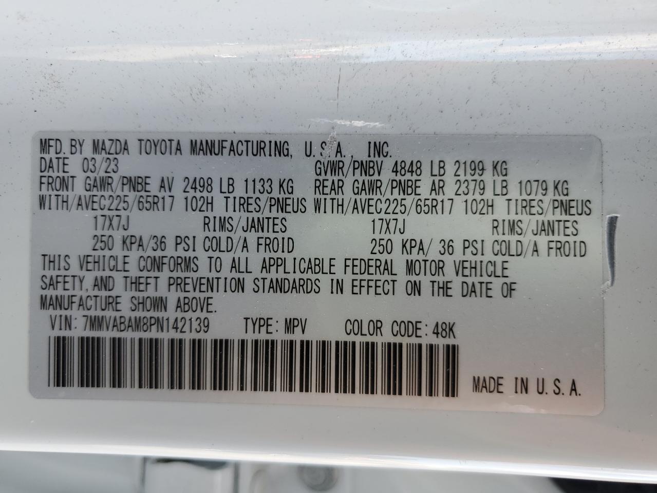 2023 Mazda Cx-50 Select VIN: 7MMVABAM8PN142139 Lot: 69240835