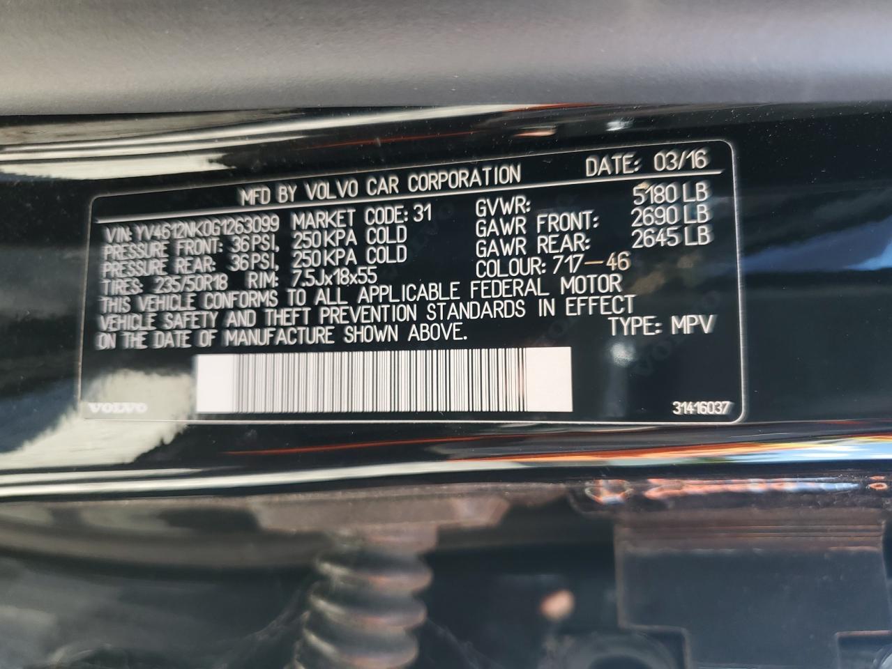 2016 Volvo Xc70 T5 Premier VIN: YV4612NK0G1263099 Lot: 70316755