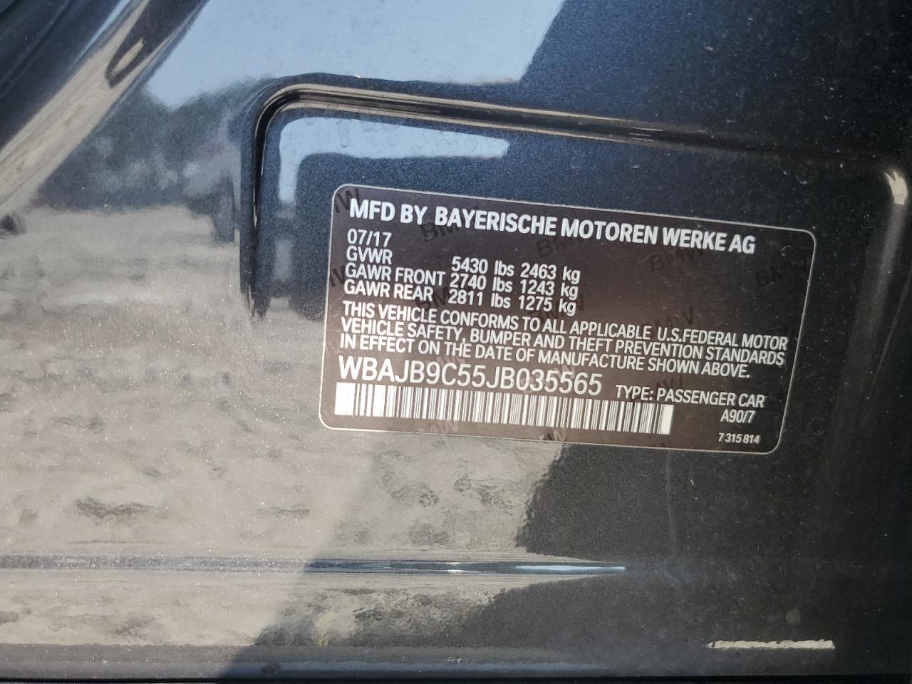 2018 BMW M550Xi VIN: WBAJB9C55JB035565 Lot: 69089415