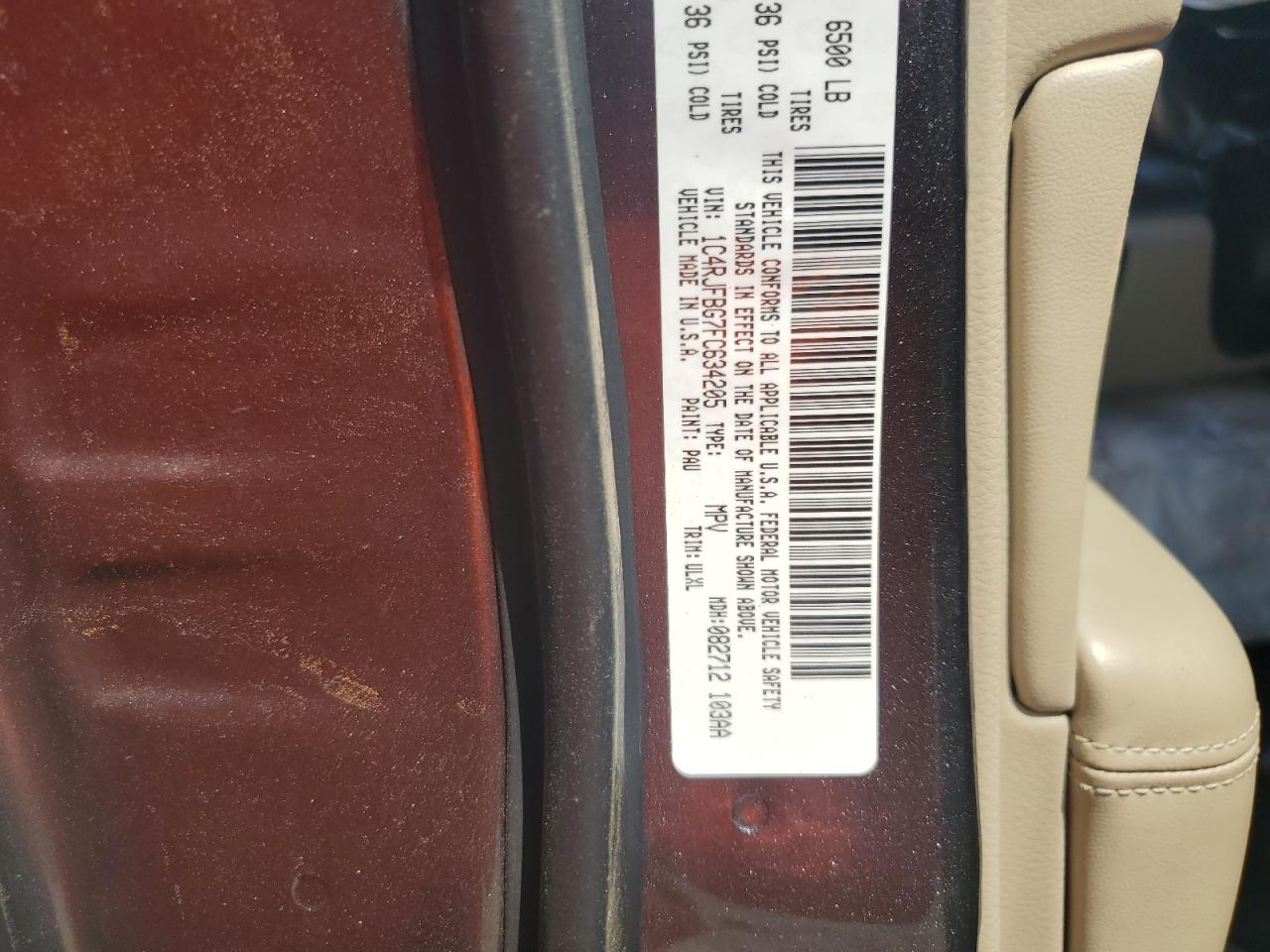 2015 Jeep Grand Cherokee Limited VIN: 1C4RJFBG7FC634205 Lot: 70525225