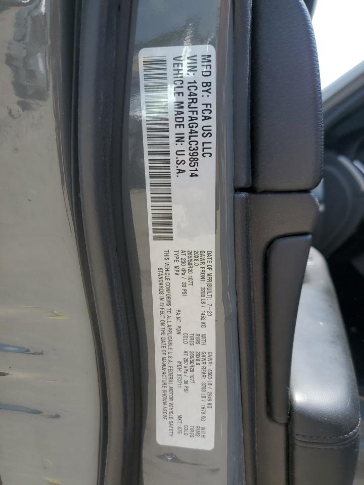 2020 Jeep Grand Cherokee Laredo VIN: 1C4RJFAG4LC398514 Lot: 68688615