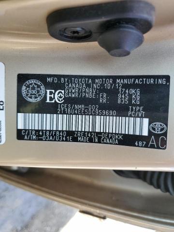 2013 TOYOTA COROLLA BASE  