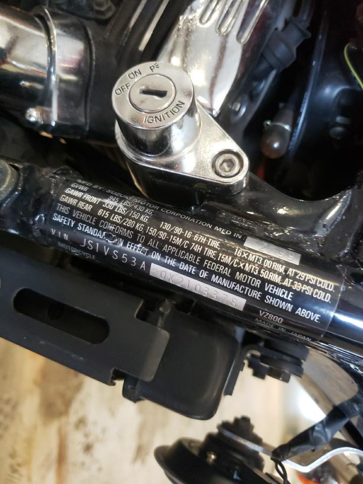 1999 Suzuki Vz800 VIN: JS1VS53A0X2103378 Lot: 69133575