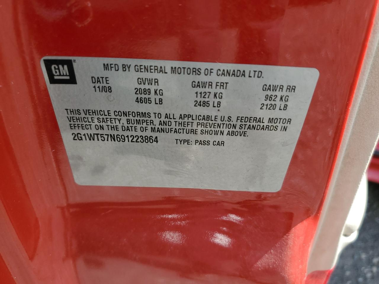 2009 Chevrolet Impala 1Lt VIN: 2G1WT57N691223864 Lot: 69660585