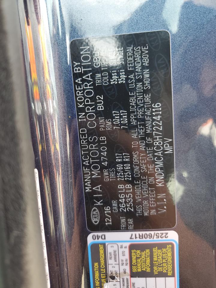 2017 Kia Sportage Lx VIN: KNDPMCAC8H7224116 Lot: 69426885