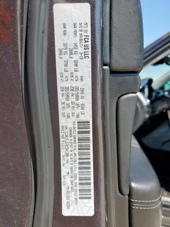 2019 Jeep Grand Cherokee Summit VIN: 1C4RJFJG7KC541308 Lot: 68549245
