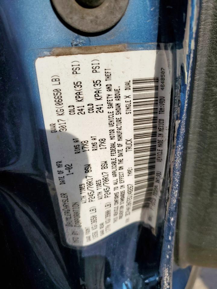 2002 Dodge Ram 1500 VIN: 3D7HA18N72G148267 Lot: 68643805