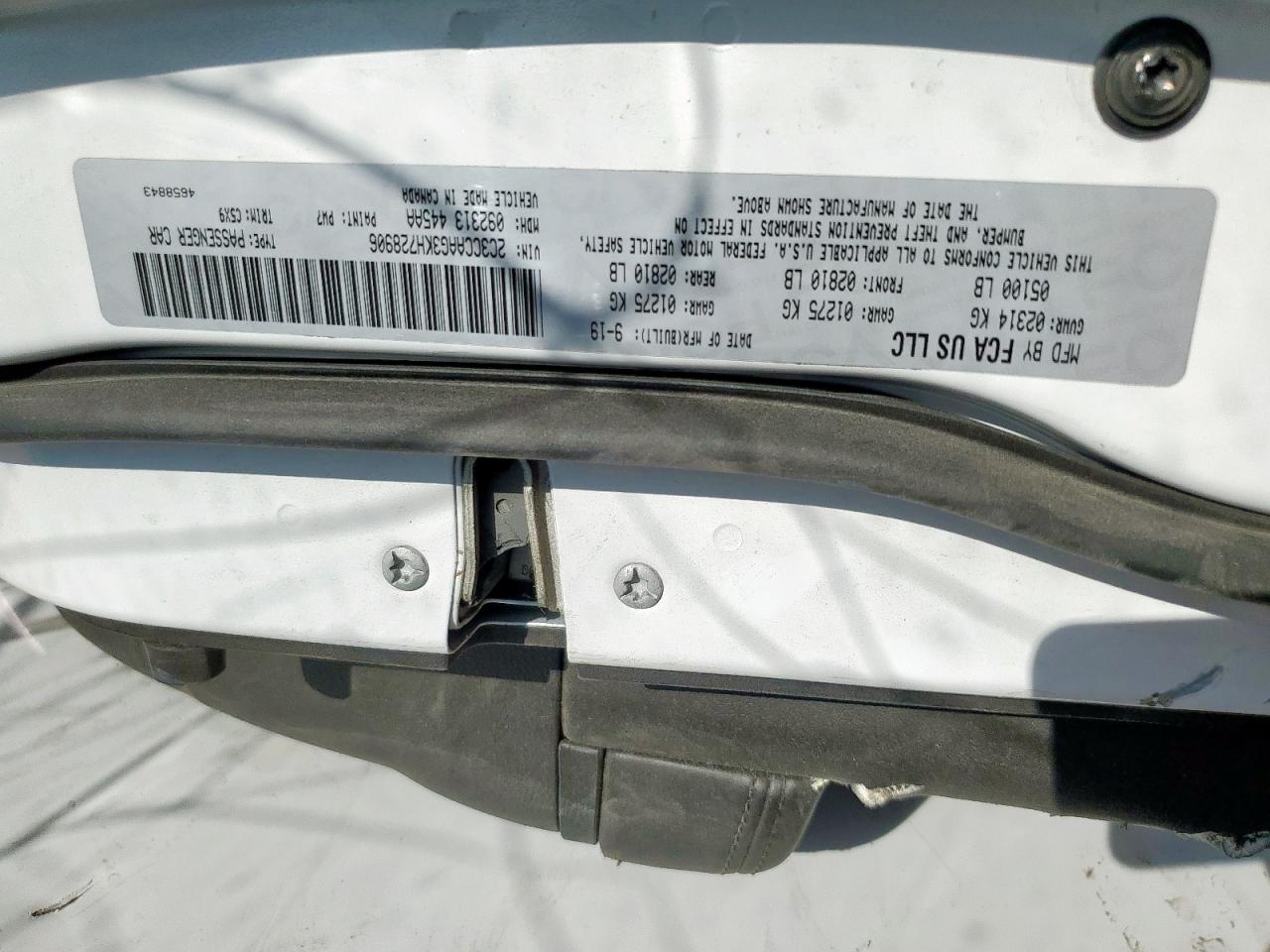 2019 Chrysler 300 Touring VIN: 2C3CCAAG3KH728906 Lot: 69372685