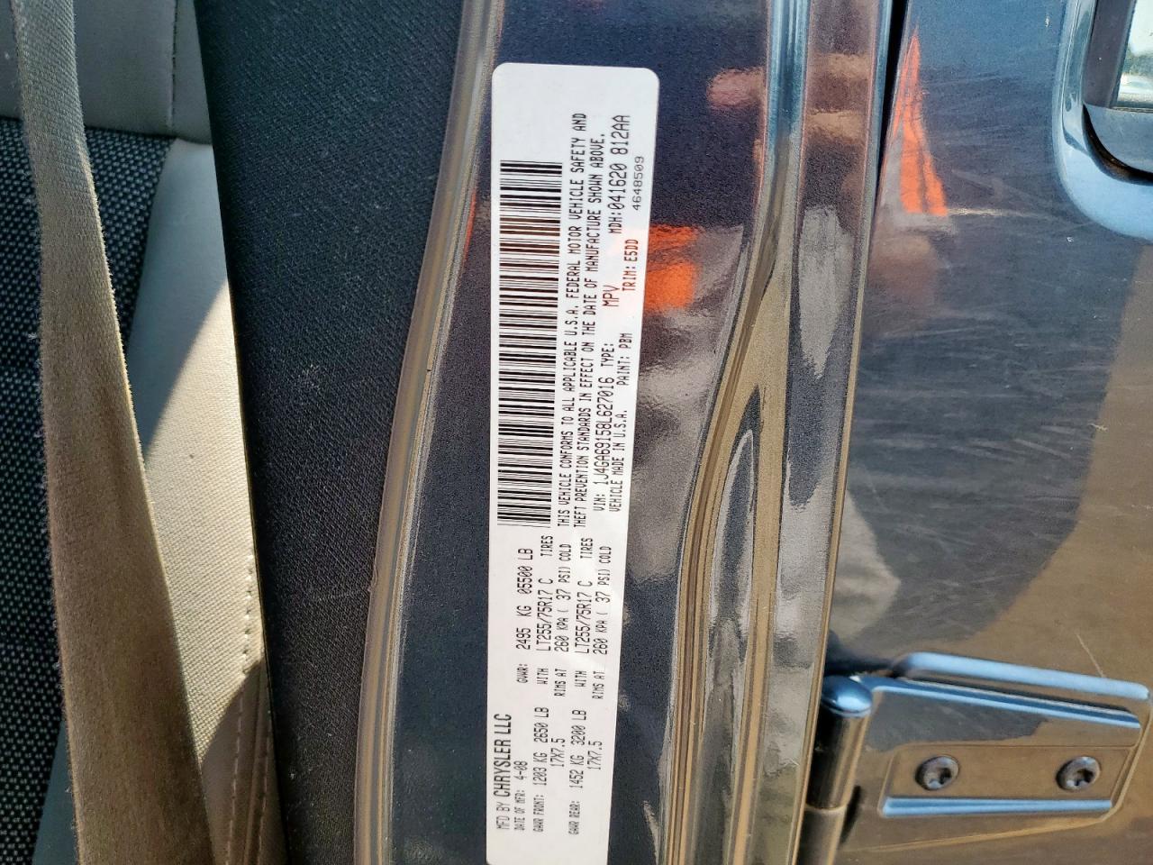 2008 Jeep Wrangler Unlimited Rubicon VIN: 1J4GA69158L627016 Lot: 68046535