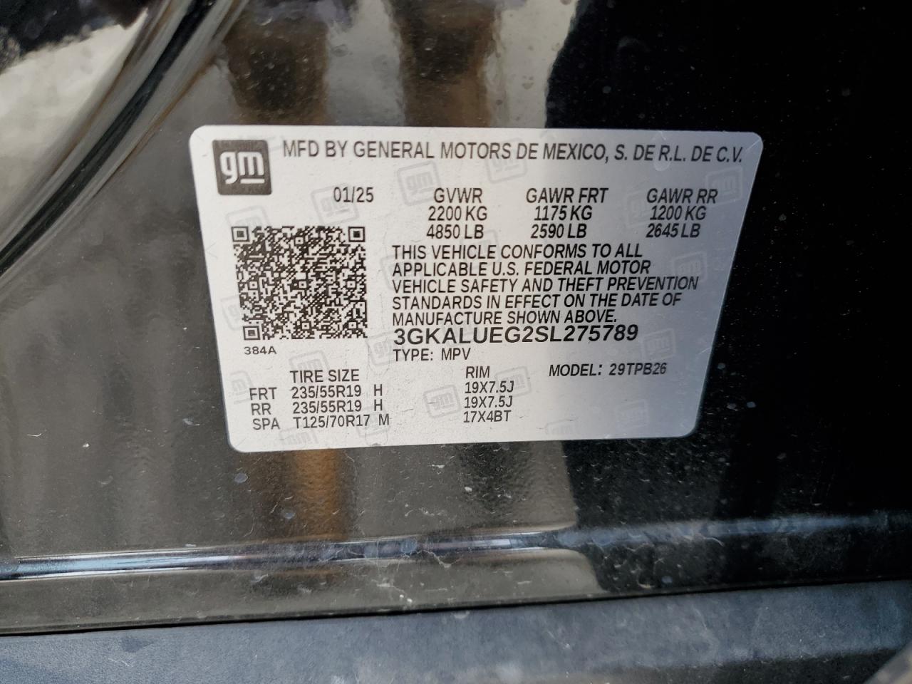 2025 GMC Terrain Elevation VIN: 3GKALUEG2SL275789 Lot: 70186885