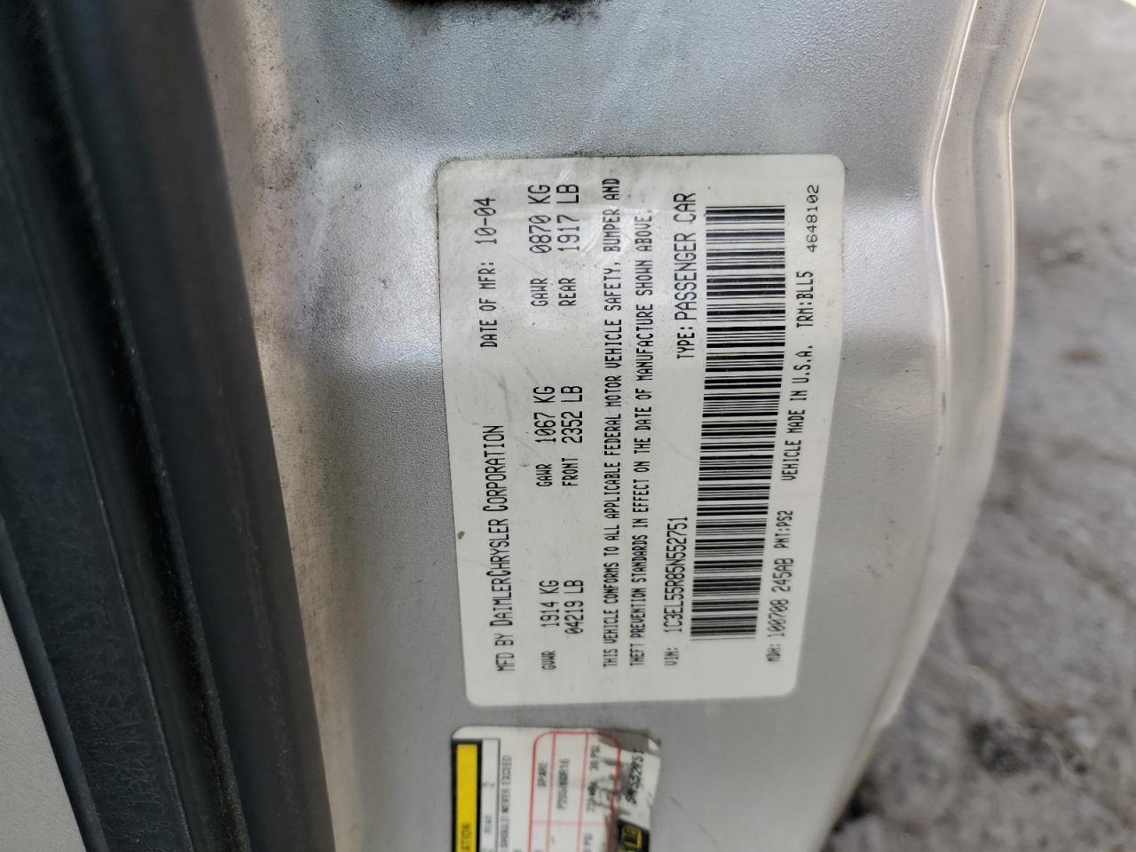 2005 Chrysler Sebring Touring VIN: 1C3EL55R85N552751 Lot: 70353615