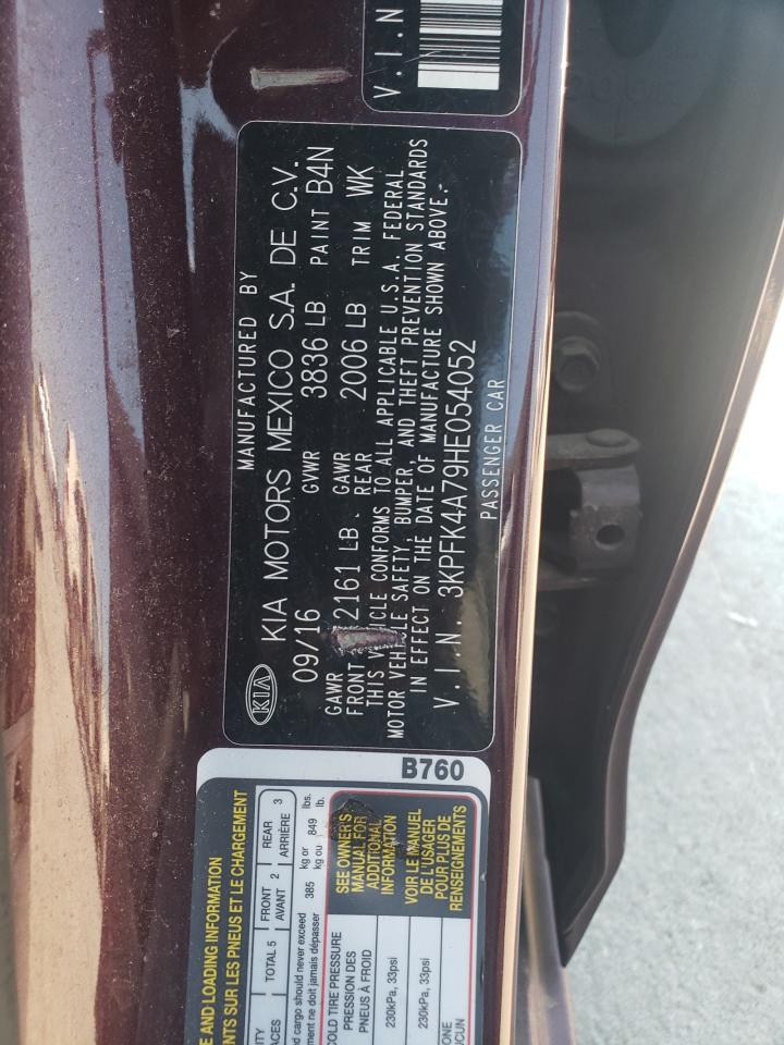 2017 Kia Forte Lx VIN: 3KPFK4A79HE054052 Lot: 68722085