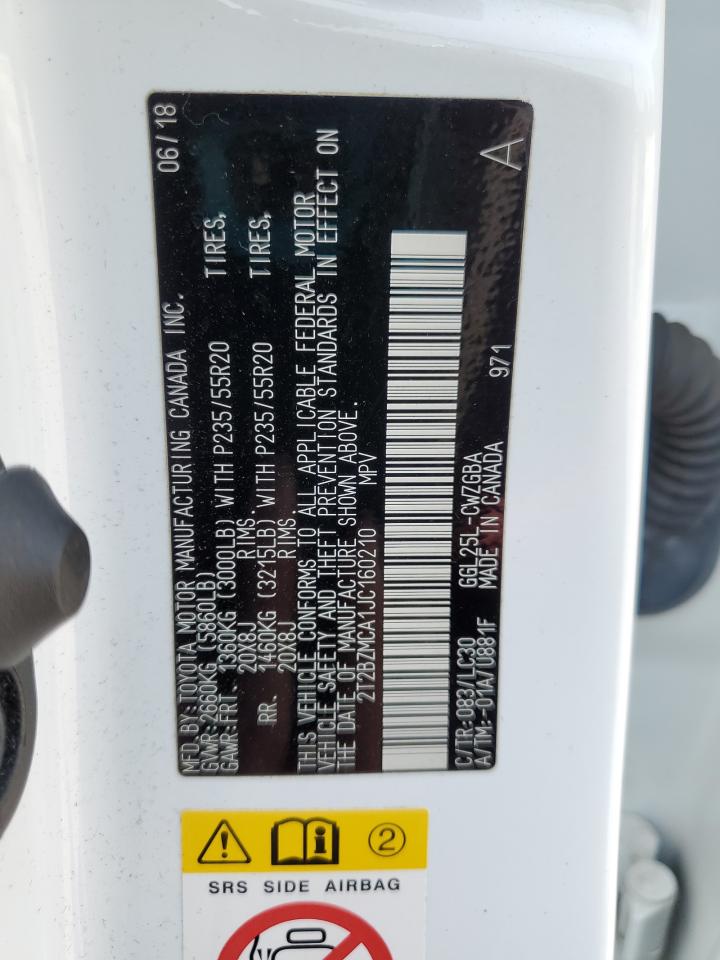 2018 Lexus Rx 350 Base VIN: 2T2BZMCA1JC160210 Lot: 67819215