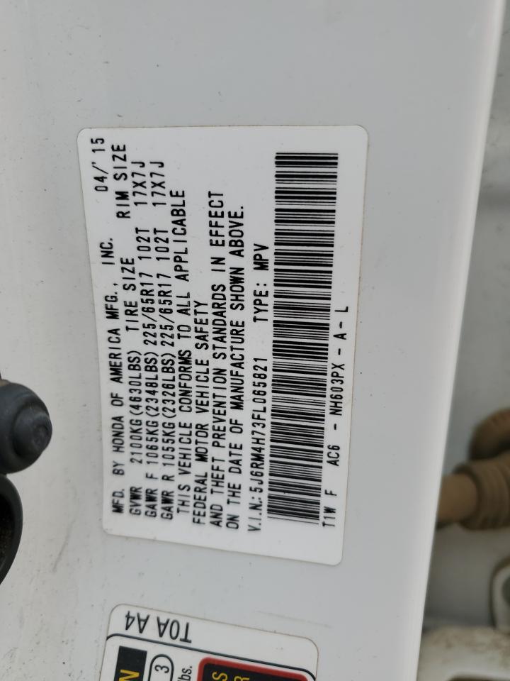 2015 Honda Cr-V Exl VIN: 5J6RM4H73FL065821 Lot: 86890305