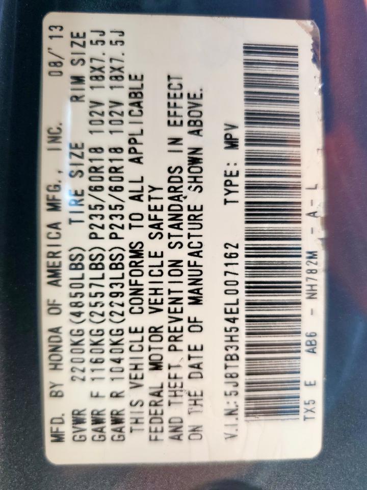 2014 Acura Rdx Technology VIN: 5J8TB3H54EL007162 Lot: 69487725