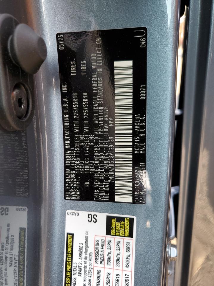 2025 Toyota Corolla Cross Xle VIN: 7MUDAABG5SV139139 Lot: 69794905