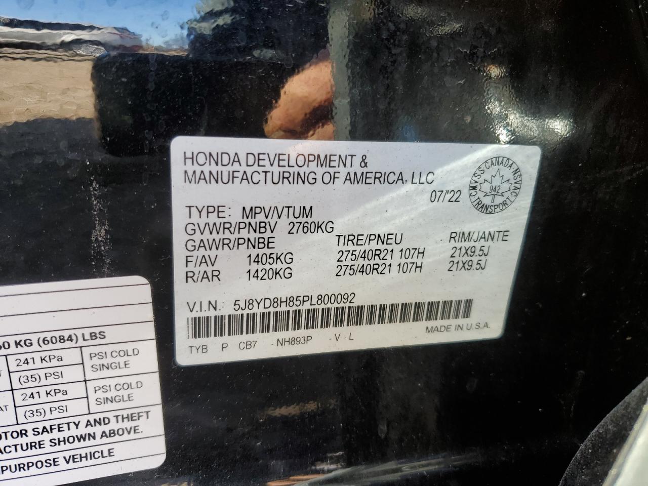 2023 Acura Mdx Type S Advance VIN: 5J8YD8H85PL800092 Lot: 70453915