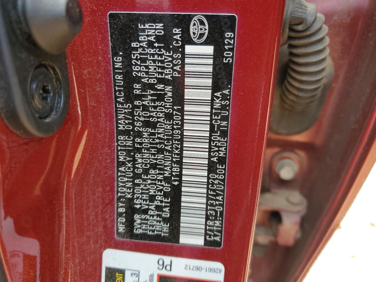 4T1BF1FK2FU913071 2015 Toyota Camry Le