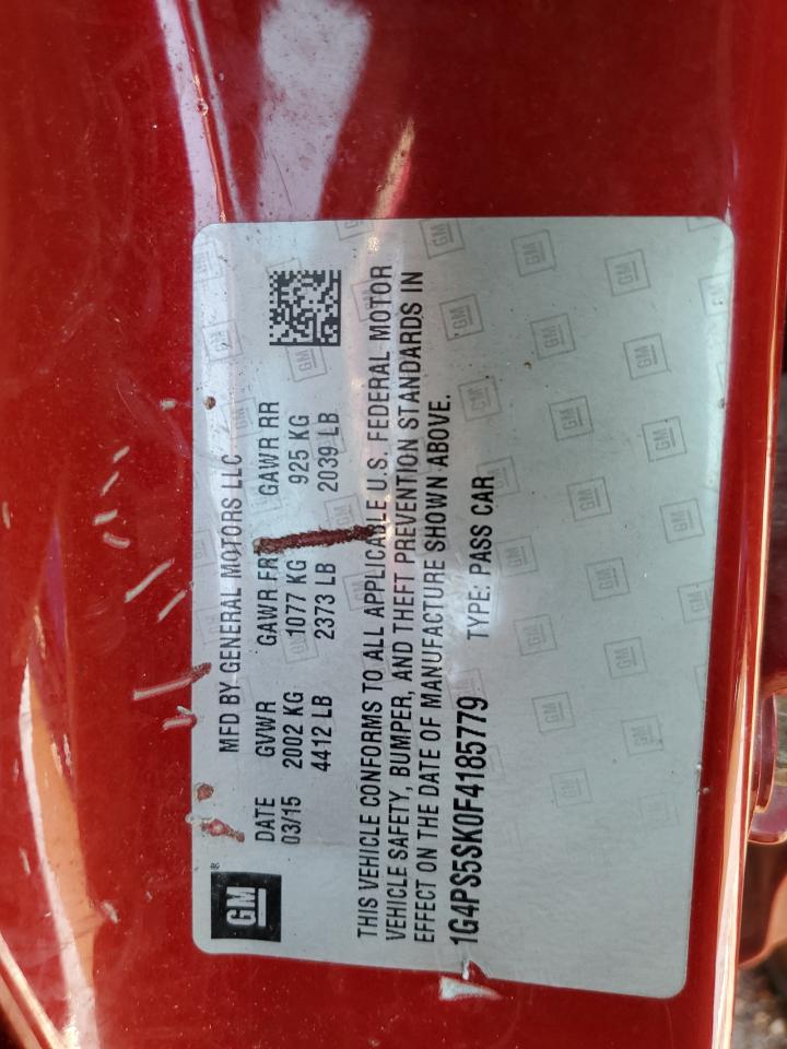 2015 Buick Verano VIN: 1G4PS5SK0F4185779 Lot: 69578925