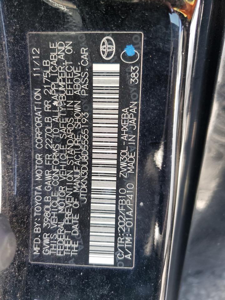 2013 Toyota Prius VIN: JTDKN3DU8D5565193 Lot: 67744295