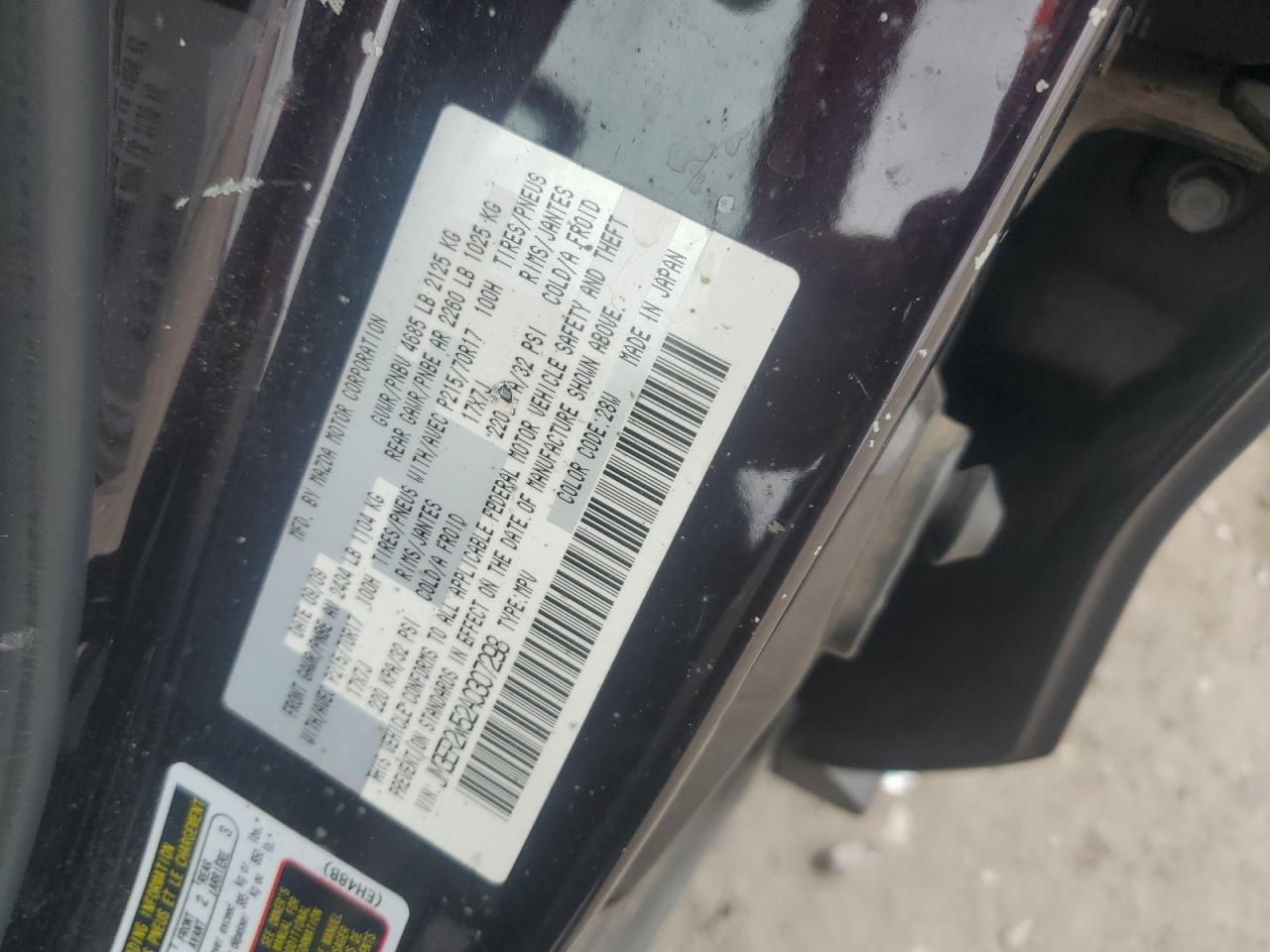 2010 Mazda Cx-7 VIN: JM3ER2W52A0307298 Lot: 68173515