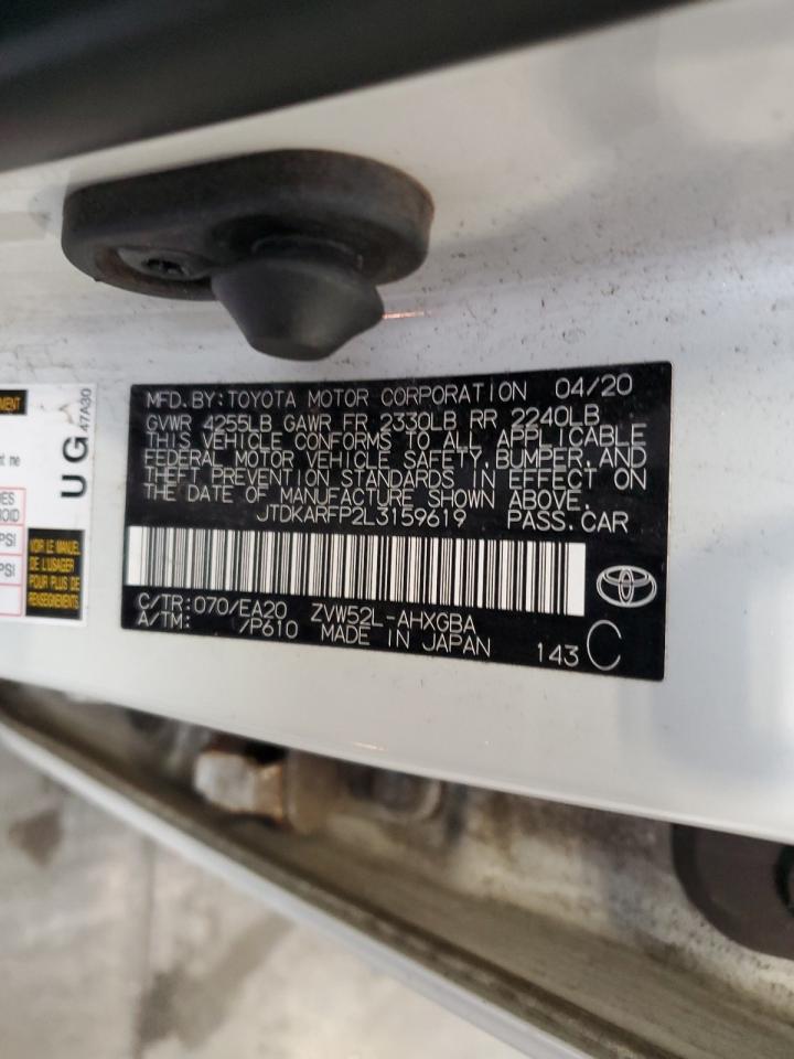 2020 Toyota Prius Prime Le VIN: JTDKARFP2L3159619 Lot: 68156685