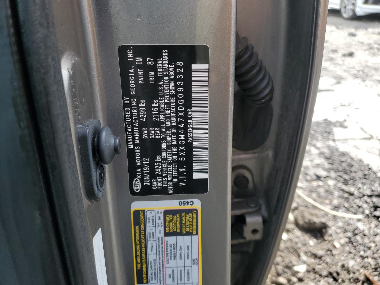 2013 Kia Optima Lx VIN: 5XXGM4A7XDG093328 Lot: 70602945